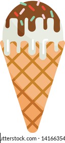 Pink isolated ice cream on white background vector illustration flat desing  