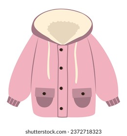 Pink jacket on white background