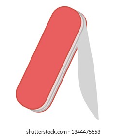 Pink jackknife flat illustration on white