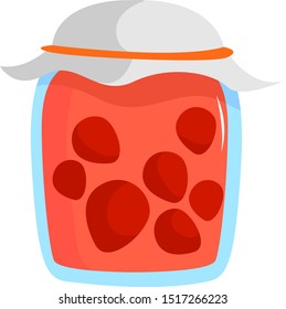 Pink jam, illustration, vector on white background.