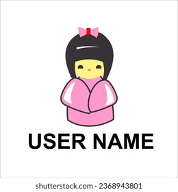 PINK JAPANESE DOLL LOGO VECTOR