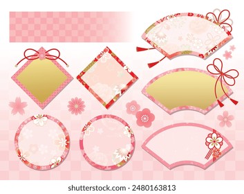 Pink Japanese pattern design templates