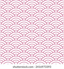 Pink Japanese wave pattern background. Japanese seamless pattern vector. Waves background illustration. for clothing, wrapping paper, backdrop, background, gift card.