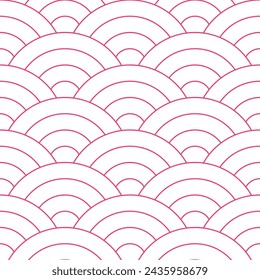 Fondo de patrón de onda japonés rosa. Vector de patrón sin costura japonés. Ilustración de fondo de ondas. para ropa, papel de embalaje, fondo, fondo, tarjeta de regalo.