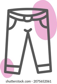Jeans rosados, ilustración, vector, sobre fondo blanco.