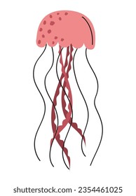 pink jellyfish design over white