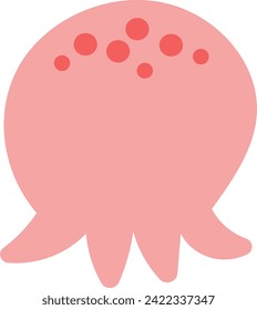 pink jellyfish flat icon cute animal faceless