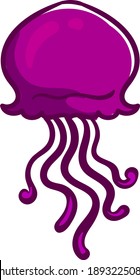 Pink jellyfish, illustration, vector on a white background.