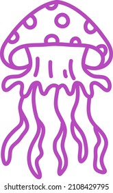 Pink jellyfish, illustration, vector on a white background.