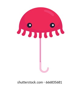 pink jellyfish umbrella protection rain drop.