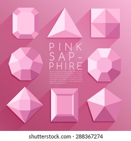 Pink Jewel Shapes Collection : Vector Illustration