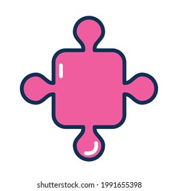 pink jigsaw puzzle on background