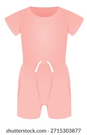 Malha curta rosa jumpsuit. ilustração vetorial