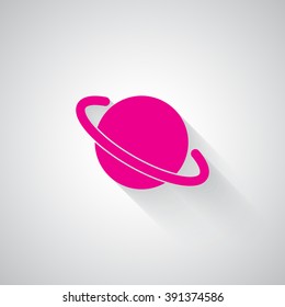 Pink Jupiter Icon web icon on light grey background