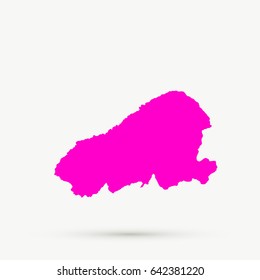 Pink Kahoolawe Map Illustration