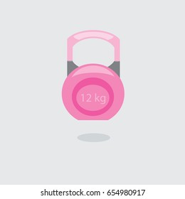 pink kettlebell vector