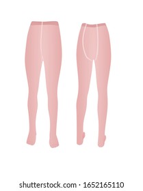 Pink kids pantyhose. vector illustration