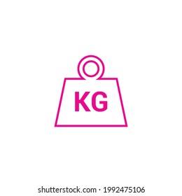 pink kilogram weight icon flat style isolated on white background
