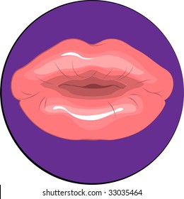 pink kissing
