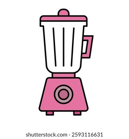 Pink kitchen blender icon. Vector.