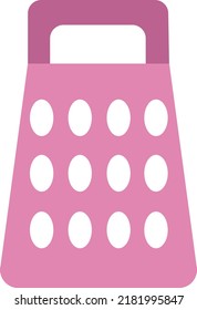 Pink kitchen grater, illustration, vector on a white background.