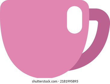 Pink kitchen mug, illustration, vector on a white background.