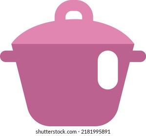 Cocina de color rosa, ilustración, vector sobre fondo blanco.