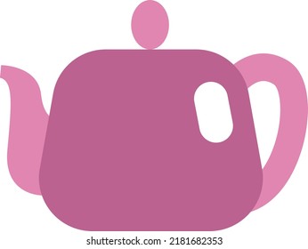 Pink kitchen teapot, illustration, vector on a white background.