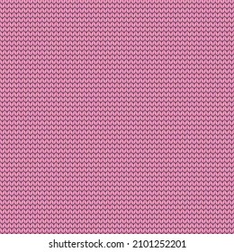 Pink knitted pattern seamless wool knitted texture, Knitting crocheting background of one color vector illustration