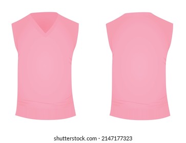 Pink Knitted Pullover. Vector Illustration