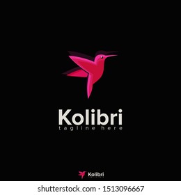 PINK KOLIBRI BIRD LOGO DESIGN