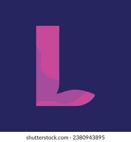 Pink L letter logo like shoes template vector gradient design for business. Vector illustration