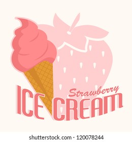 Pink label for Strawberry Ice Cream