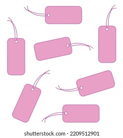 Pink labels set vector illustration