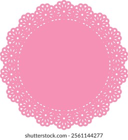 Pink lace coasters, can be connected to make a pattern.