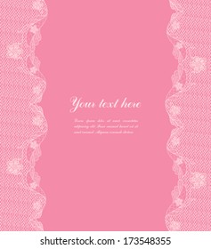 pink lacy label with place for your text