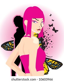 a pink lady abstract