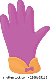 Pink lady glove. Cartoon winter fashion icon isolated on white background