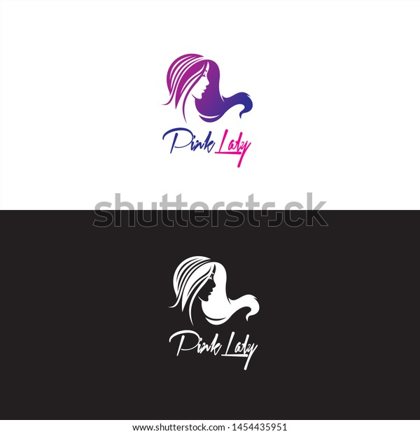 Pink Lady Logo Vector Stock Vector Royalty Free 1454435951