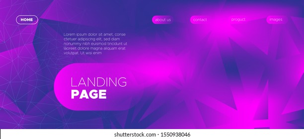 Pink Landing Page. Vector Polygon Wallpaper. Magenta Geometry Texture. Futuristic Minimal Design. Landing Page. Abstract Polygonal Pattern. Purple Creative Geometry. 3d Modern Landing Page.
