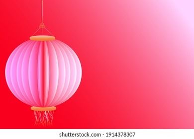 Pink lantern card on Chinese New Year Day 2020