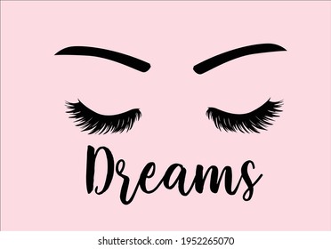 pink lashes dream vector art