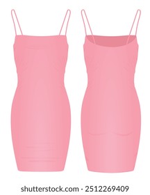 Pink  latex dress. vector illustration