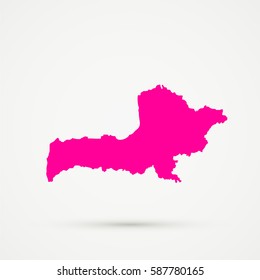 Pink Latvia (without Livonia and Latgale) Map Illustration