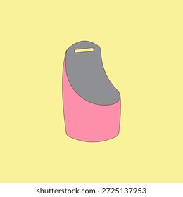 Ilustración vectorial de cesta de lavandería rosa. Equipamiento doméstico