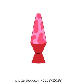 Pink lava lamp on isolated background. Vector flat illustration. Y2K aesthetic nostalgia concept