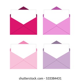 Pink and Lavender Open Letter Envelope