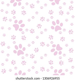 Pink Lavender Pappy Paws Seamless Pattern Stock Vector (Royalty Free ...