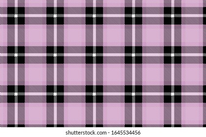 Pink Lavender purple color themed plaid SCOTTISH TARTAN Checkered Fabric Pattern background.