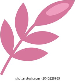 Pink leaf, illustration, vector, on a white background.